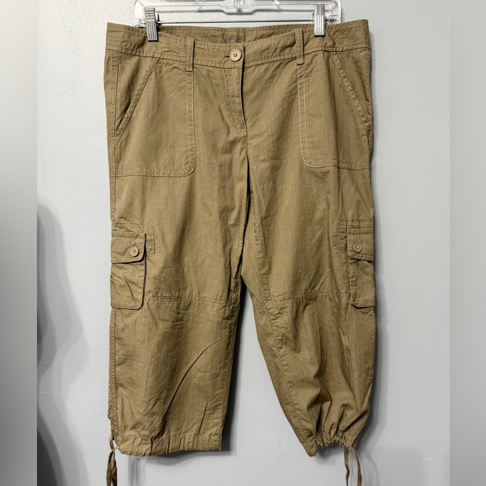#12)  100% Cotton LOFT Tan Capris (photo #1 close to true color)